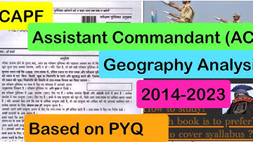 " CAPF ACs: Geography Breakdown based on PYQ  | #CAPFExam #ExamPrep"