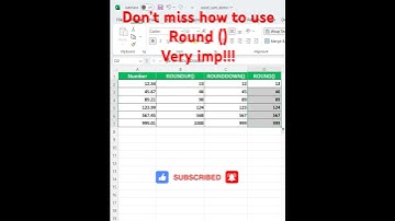 ROUND vs ROUNDUP vs ROUNDDOWN in Excel #youtubeshorts #excel #youtube#shorts