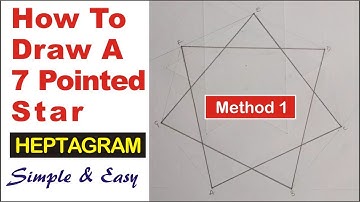How to Draw a 7 Pointed Star (Method 1) How to Draw a Heptagram. Seven Pointed Star Drawing Tutorial