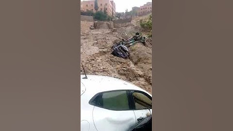 سيل قوي في منطقة مولاي ابراهيم، تحناوت #مراكش #المملكة_المغربية