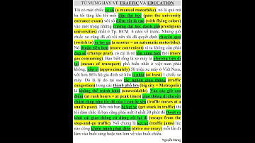 TỪ VỰNG CHỦ ĐỀ TRAFFIC VÀ EDUCATION