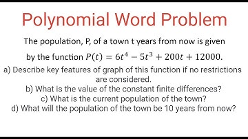 POLYNOMIAL PROBLEM: Finding Key Characteristics, Finite Difference And Values For Population