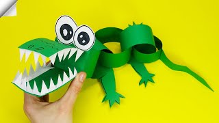 Moving paper toys - How to Make a Crocodile Paper - Easy paper crafts