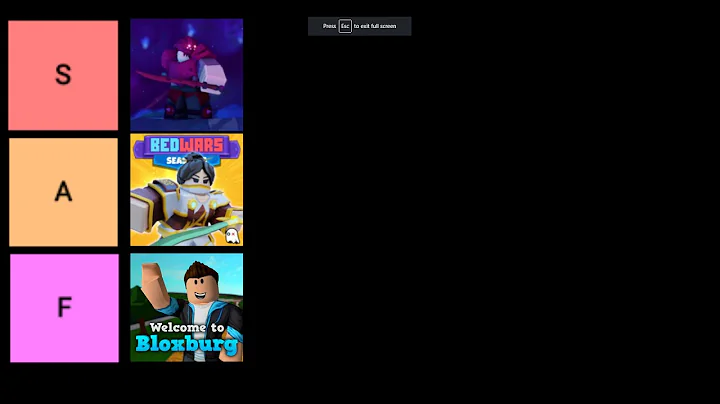 The ultimate Roblox game tier list