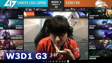 CLG vs FOX | Week 3 Day 1 S9 LCS Summer 2019 | CLG vs Echo Fox W3D1