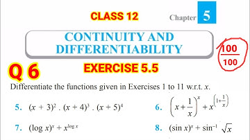 Math Class 12 Exercise 5.5 Math Exercise 5.5 Continuity AND  Differentiability Q.6