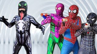 TEAM SPIDER-MAN Nerf War vs BAD GUY TEAM || LIVE ACTION STORY 3