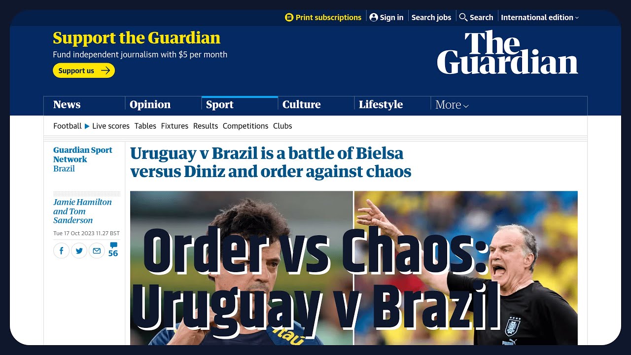 Uruguay v Brazil is a battle of Bielsa versus Diniz and order against chaos, Brazil