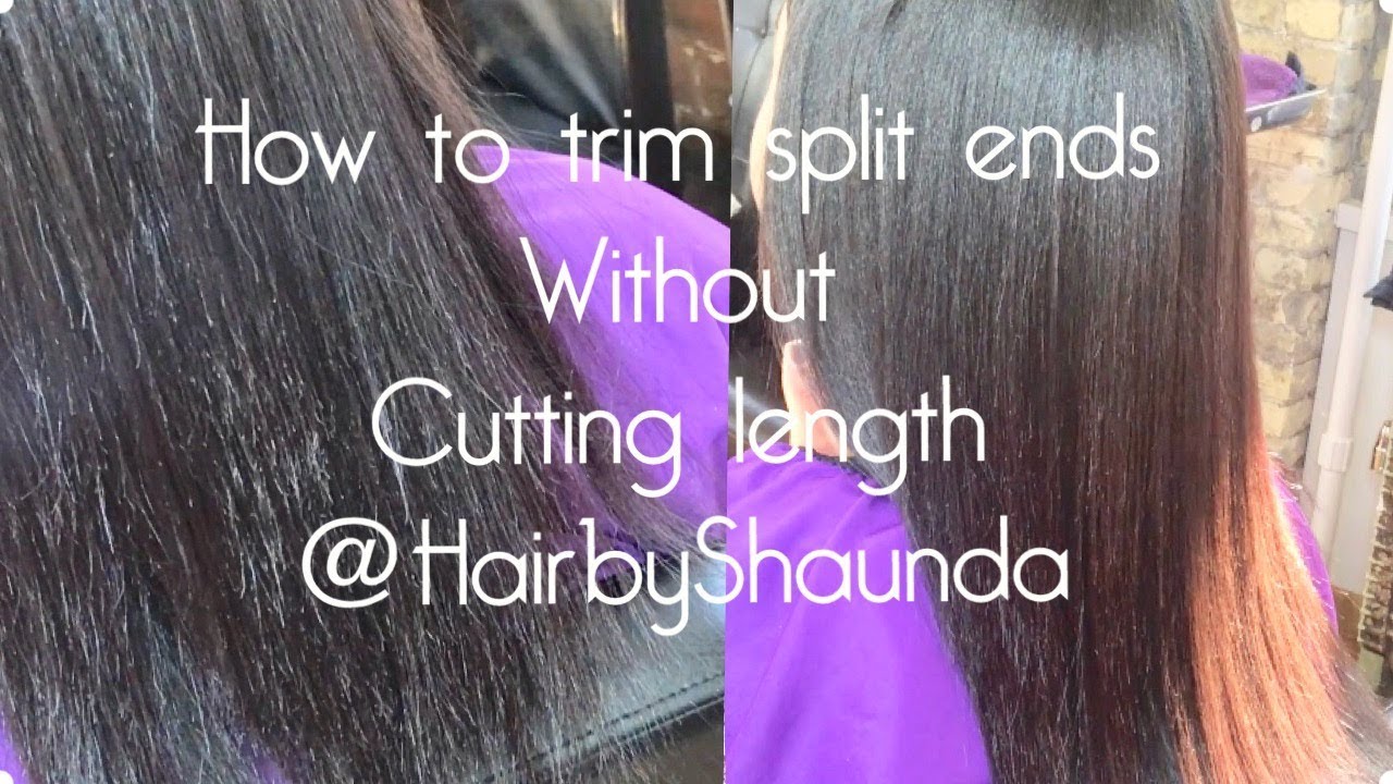 How to trim split ends without cutting length | @HairbyShaunda - YouTube