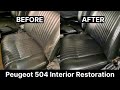 How to repair a scuffed leather car seat | Peugeot 504 | Cleaning & Restoration | leathercare.com