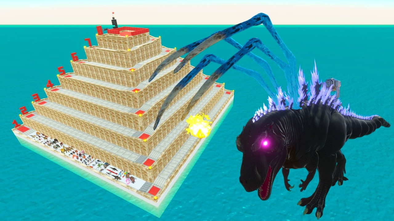 Escape From Alien Gojirasaurus T-REX - Last Survivor - Animal Revolt Battle Simulator