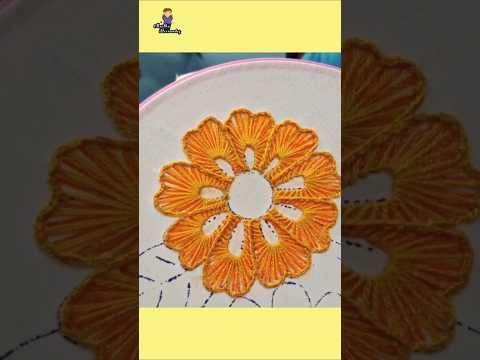 Shor como bordar  flor mediana hand embroidery
