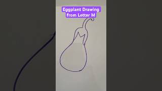 Eggplant Drawing from Letter M |Eggplant Drawing #eggplant #vegetables #shorts #artist #art #drawing