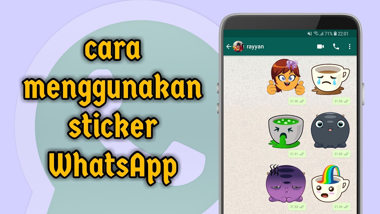 Cara Menggunakan Stiker Whatsapp Di Android Youtube