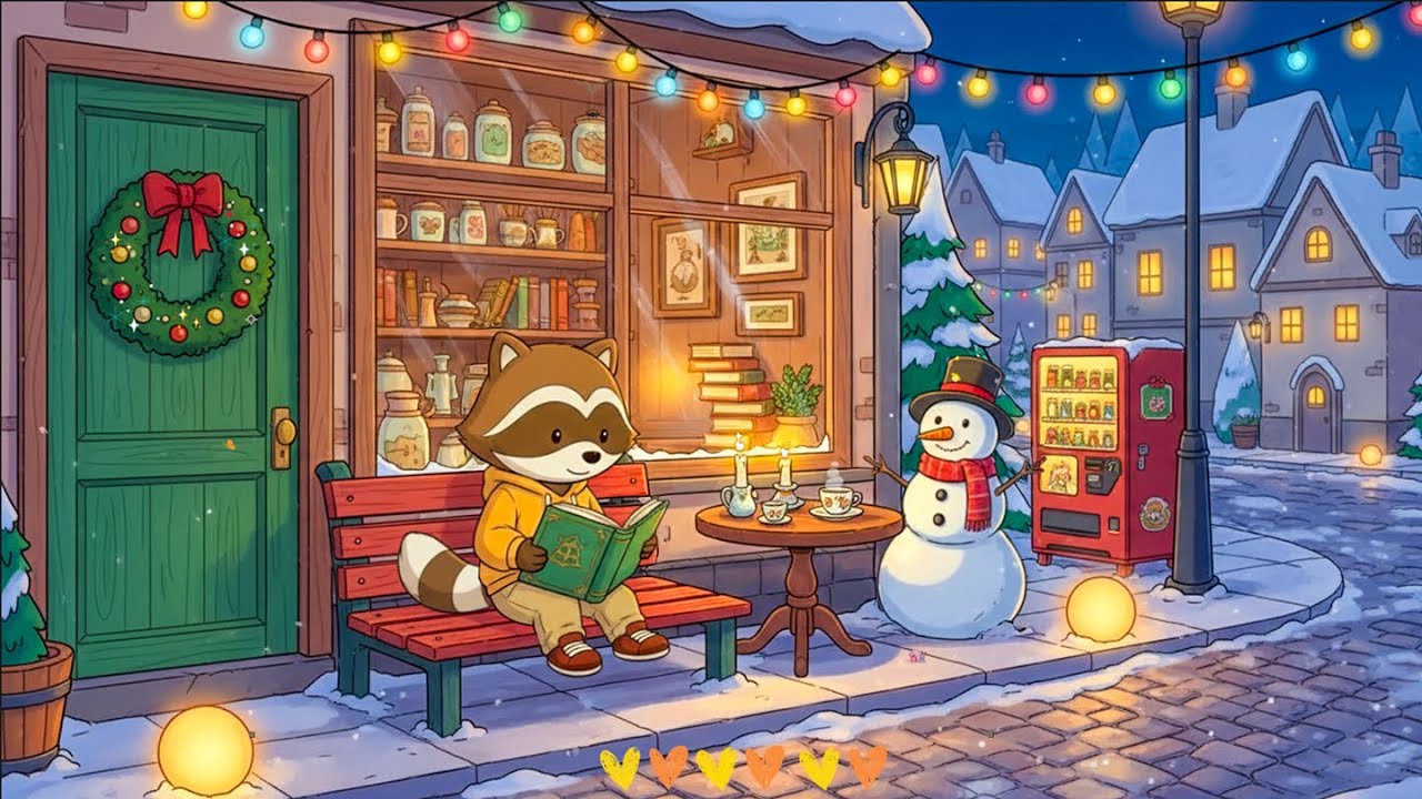 Raccoon’s Holiday Coffee Time ☕ Cozy Winter Lofi to Unwind ❄️ Chill Lofi Beats for Relax & Study