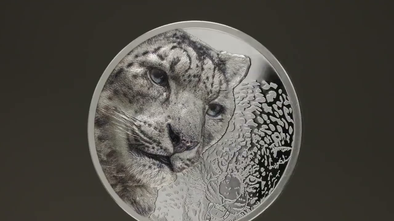 2024年モンゴル ユキヒョウ プルーフ・カラー銀貨（ハイレリーフ） 2024年モンゴル ユキヒョウ プルーフ・カラー銀貨（ハイレリーフ