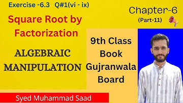 Exercise -6.3  Q#1(vi to ix)|Chapter -6 (part-11)|9th Class Mathematics|@mathematicswithsaad6198