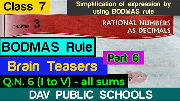 DAV class 7 maths chapter 3 Brain Teasers Q.N. 6 - all sums