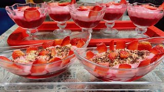 strawberry jelly pudding recipe by @Ruqayya_hasan