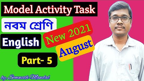 Class 9 English Model Activity Task Part 5 // Wbbse Model Activity Task 2021