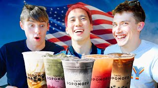 Brits try Boba in LA!! ft. Steven Lim