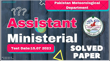 Pakistan Meteorological Department Complete Solved Paper of Assistant Ministerial Test PMD MCQS