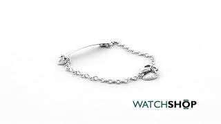 D For Diamond Childrens Sterling Silver Heart Charm ID Bracelet (B4413)