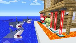 : SAFEST SECURITY HOUSE vs ZOMBIE SHARK - Minecraft