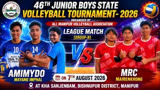 AMIMYDO VS MRC || 46th Junior Boys State Volleyball Tournament-2026 at Kha Sanjenbam