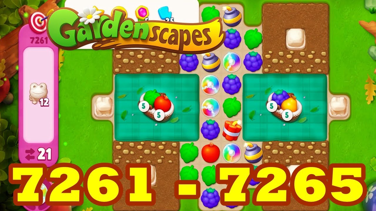Gardenscapes Level 7261 - 7265 HD 3 match Puzzle | android | IOS