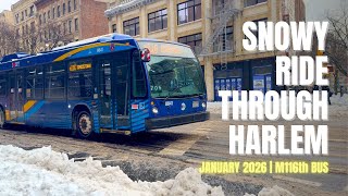 A Snowy Bus Ride Through Harlem | M116 Bus | Shot On iPhone