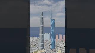 Merdeka 118 and Shanghai Tower | Size Comparison #Shorts