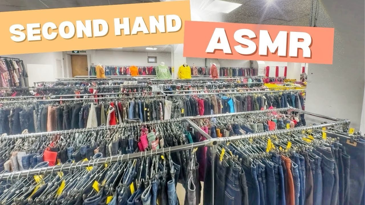 ASMR: SECOND HAND no voice 🤫 АСМР в МАГАЗИНЕ без шёпота перебираю одежду