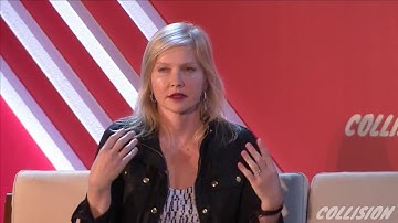 Jordan French hosts Dr. Frida Polli and Liz Shuler: Bias in AI? Collision Conference Binate stage.