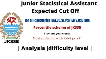 JKSSB Junior Statistical Assistant (JSA) expected cutoff based on normalization