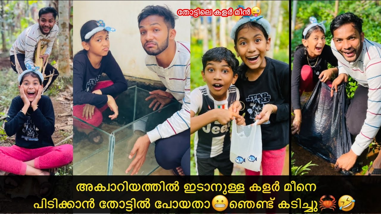 അക്വാറിയത്തില്‍ ഇടാനുള്ള കളര്‍ മീനെ തോട്ട്'ന്ന് പിടിക്കൂടി😂ഞെണ്ട് കടിച്ചു🦀😆 #anshisvlogs #comedy