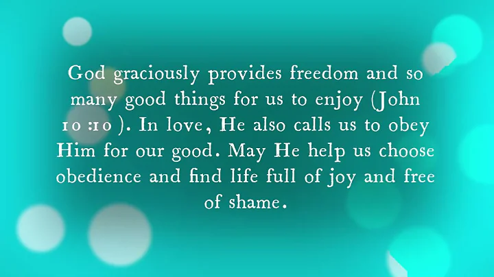 Freeing Obedience - Our Daily Bread 12 June 2023