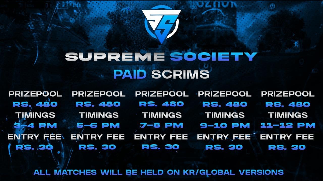 SUPREME SOCIETY NIGHT PAID SCRIMS LIVE ️ YouTube