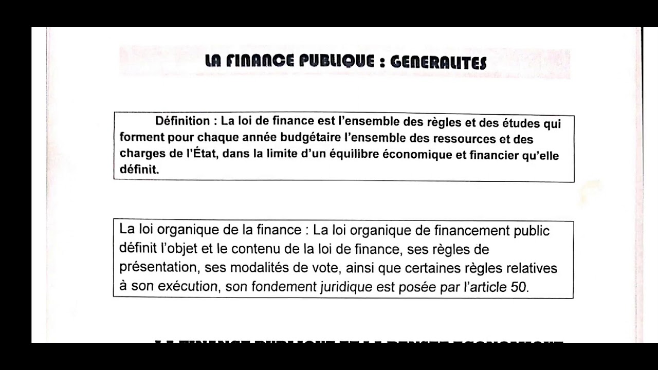 la loi de finance dissertation juridique