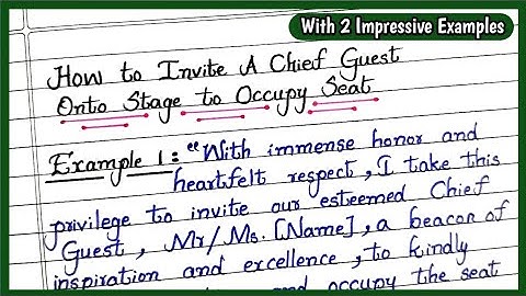 HOW TO INVITE A CHIEF GUEST ONTO THE STAGE FOR ANY PROGRAM | Welcoming Chief Guest Anchoring Script