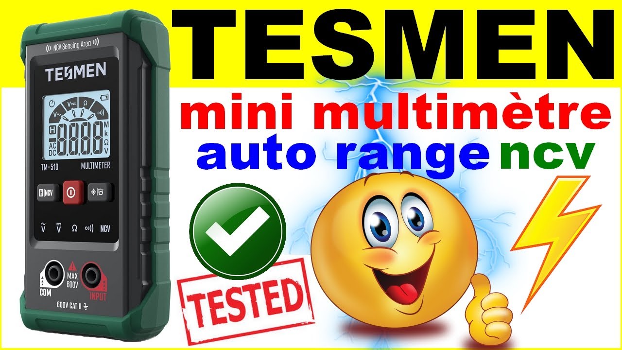 Test mode d'emploi du multimètre voltmètre Tesmen TM-510 électronique smart  digital multimeter 