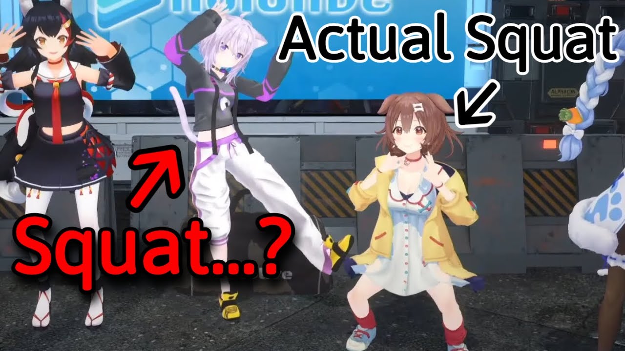 Korone's Squats vs. Okayu's "Squats" [Hololive]