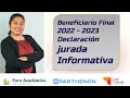 SEMINARIO Beneficiario Final 2022 - 2023 Declaración jurada informativa