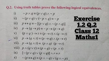 Mathematical Logic Exercise 1.2 Q.2 Class 12 Maths1 HSC Maharashtra board New syllabus 2021-22