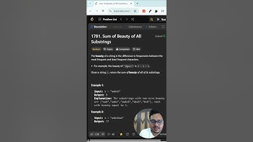 LeetCode 1781 - Sum of Beauty of All Substrings - JavaScript #dsa #javascript