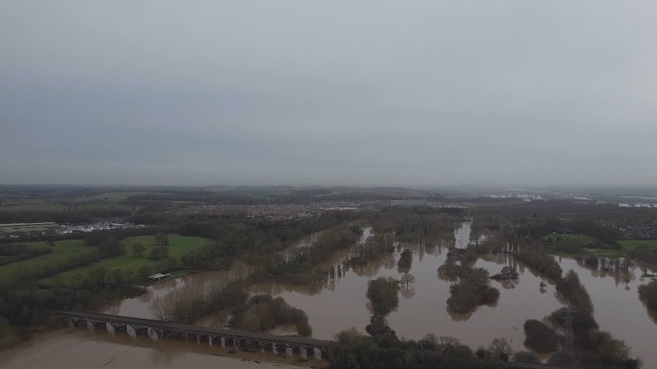 Epic Drone Footage Of River Trent Flooding - Must See! 04.01.2024