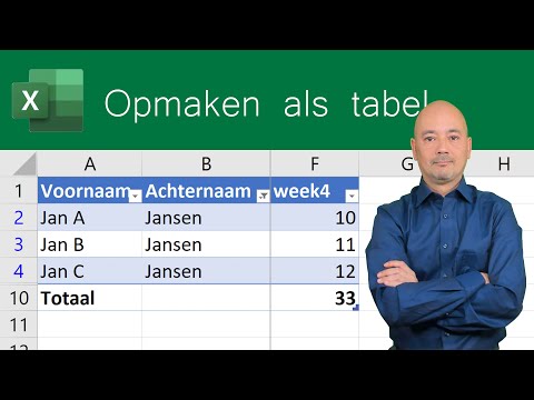 Video: Wat betekent Opmaak als tabel in Excel?
