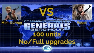 Command & Conquer Generals Zero Hour 100 Mini Gunners VS Rebels