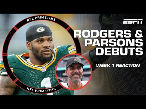 REACTION to Sunday's Week 1 games 🍿 Aaron Rodgers & Micah Parsons get wins in debuts | NFL PrimeTime