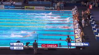 Mondiaux de natation Barcelone 2013 - Finale Relais 4x100m nage libre Hommes 28/07/13 HD FR
